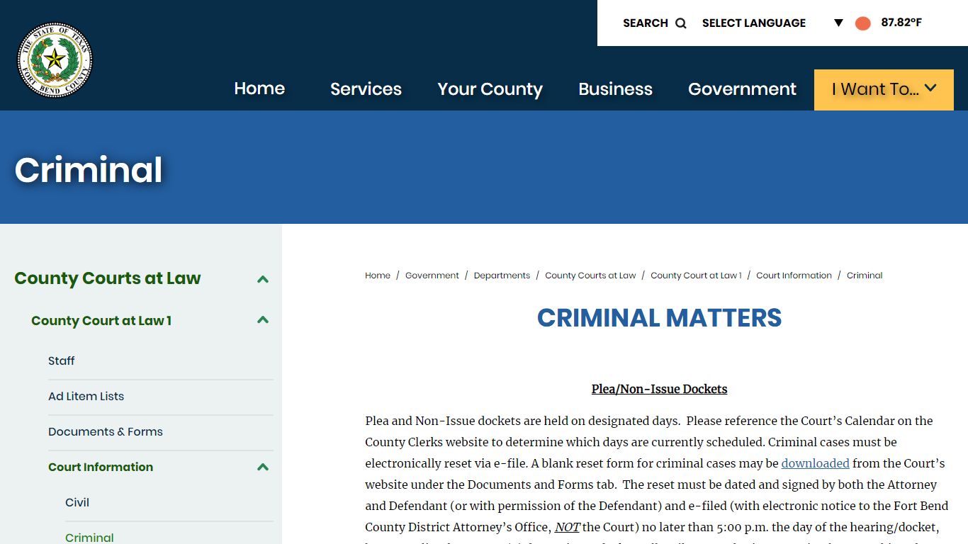 Criminal | Fort Bend County